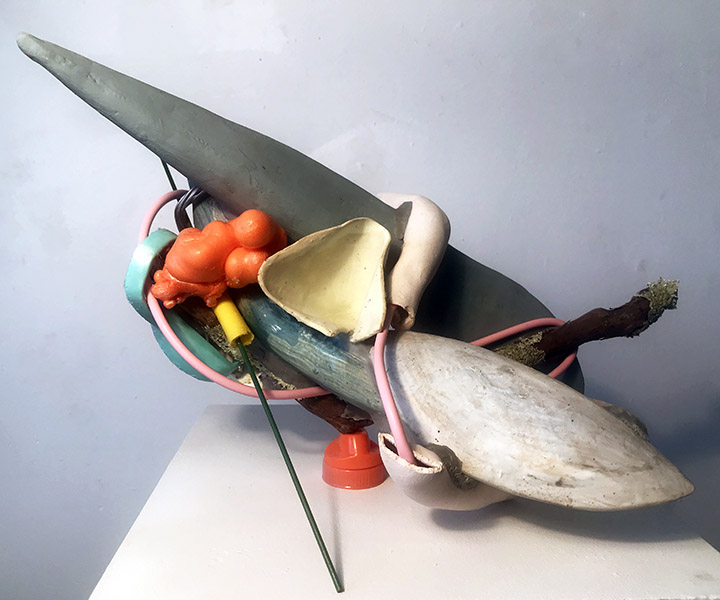 Clutches   mixed media, 20 x 16 x 11", 2018