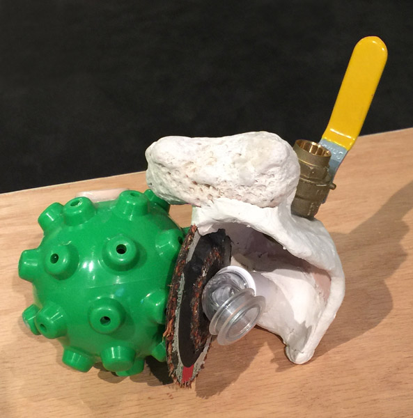 Green Thirst   mixed media, 7 x 8 x 6", 2017